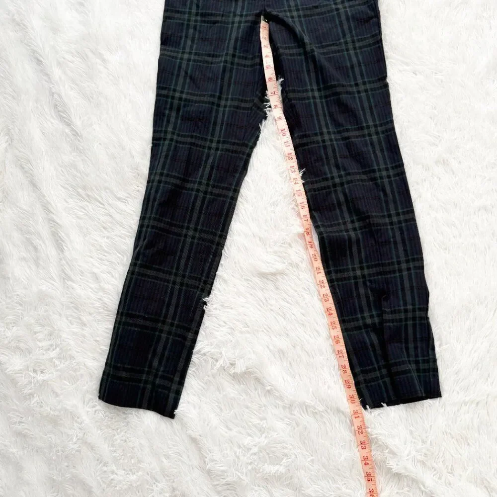 Women J Jill Premium Bi-Stretch Plaid Straight Leg Pants Blue and Green Size 6 - Picture 6 of 11